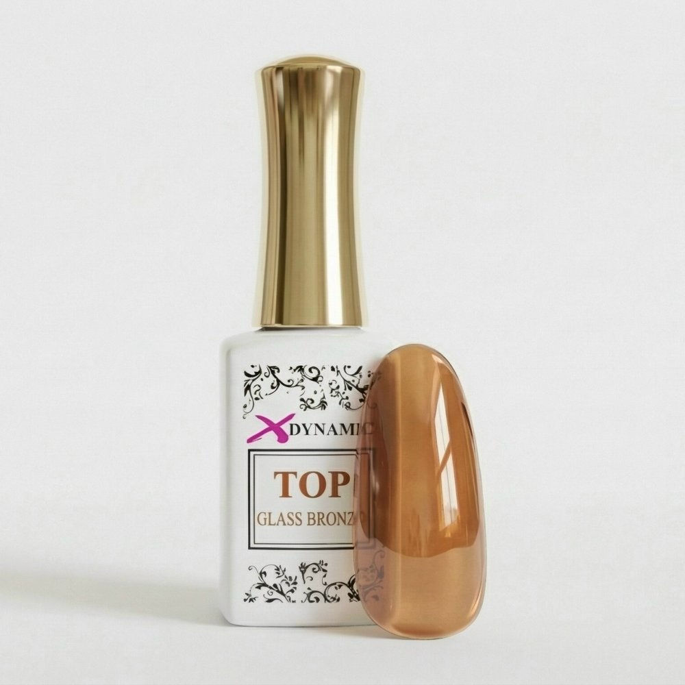 Top Galss Bronzo - Sigillante extra lucido extra per ricostruzione unghie - Senza dispersione - effetto vetro - color bronzo