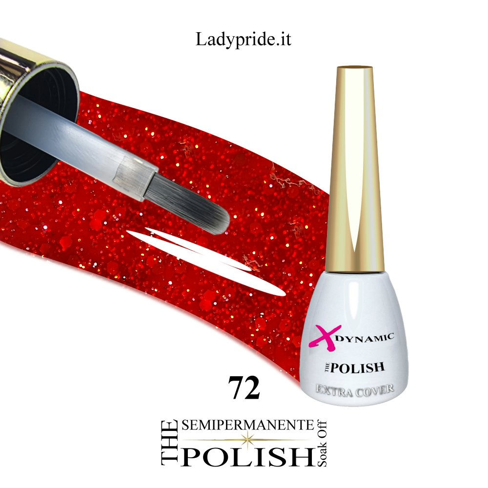 The Polish - Colore Smalto Semipermanente - passione unghie - rosso passione - paillettes - glitter