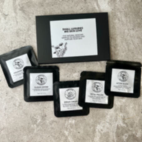 Natural Skincare Samples in black envelope