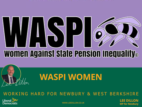 WASPI women in Westminster with Lee Dillon MP