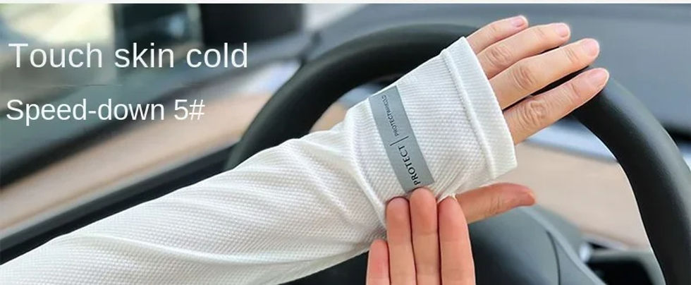 Thumbnail: UV Solar Arm Sleeves Men Cycling Mask Long Sleeve Ice Silk Driving Arm Cover Sun