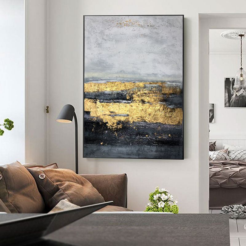 Luxury Hand Painted Gold Leaf Wall Art