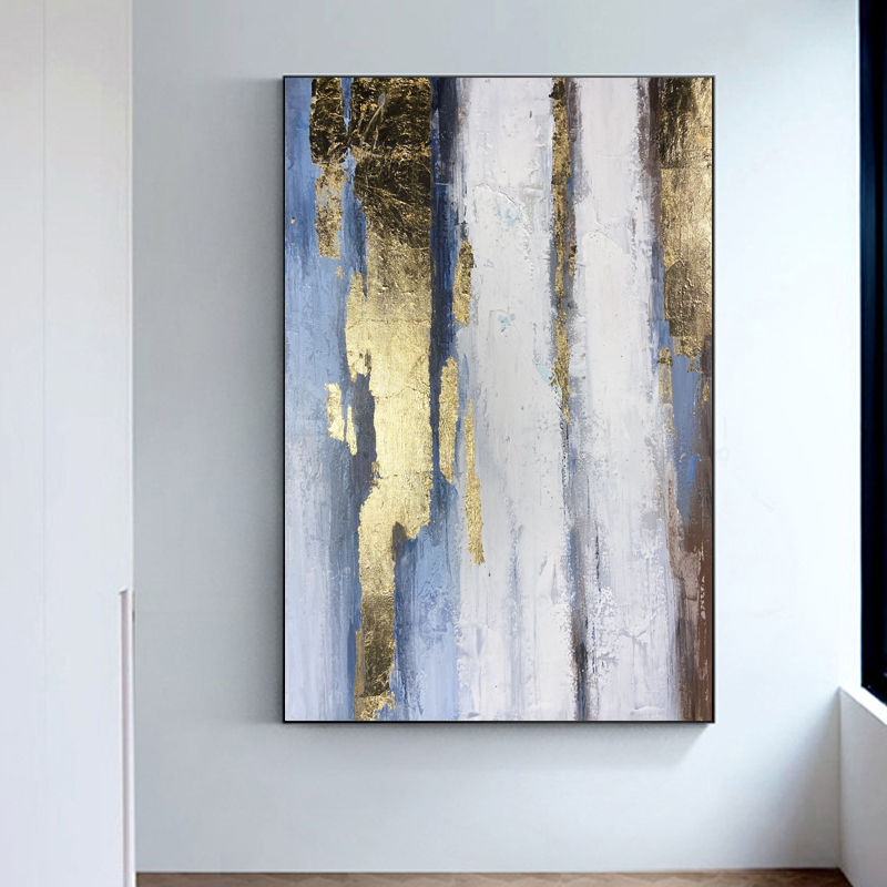 Elegant Hand Painted Gold Leaf Wall Art