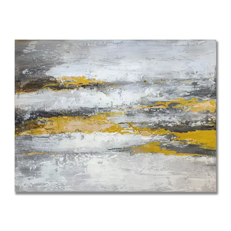 Large Textured Hand Painted Gold Wall Art