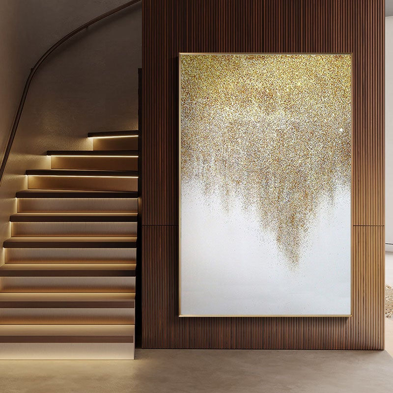 Modern Hand Painted Gold Leaf Abstract