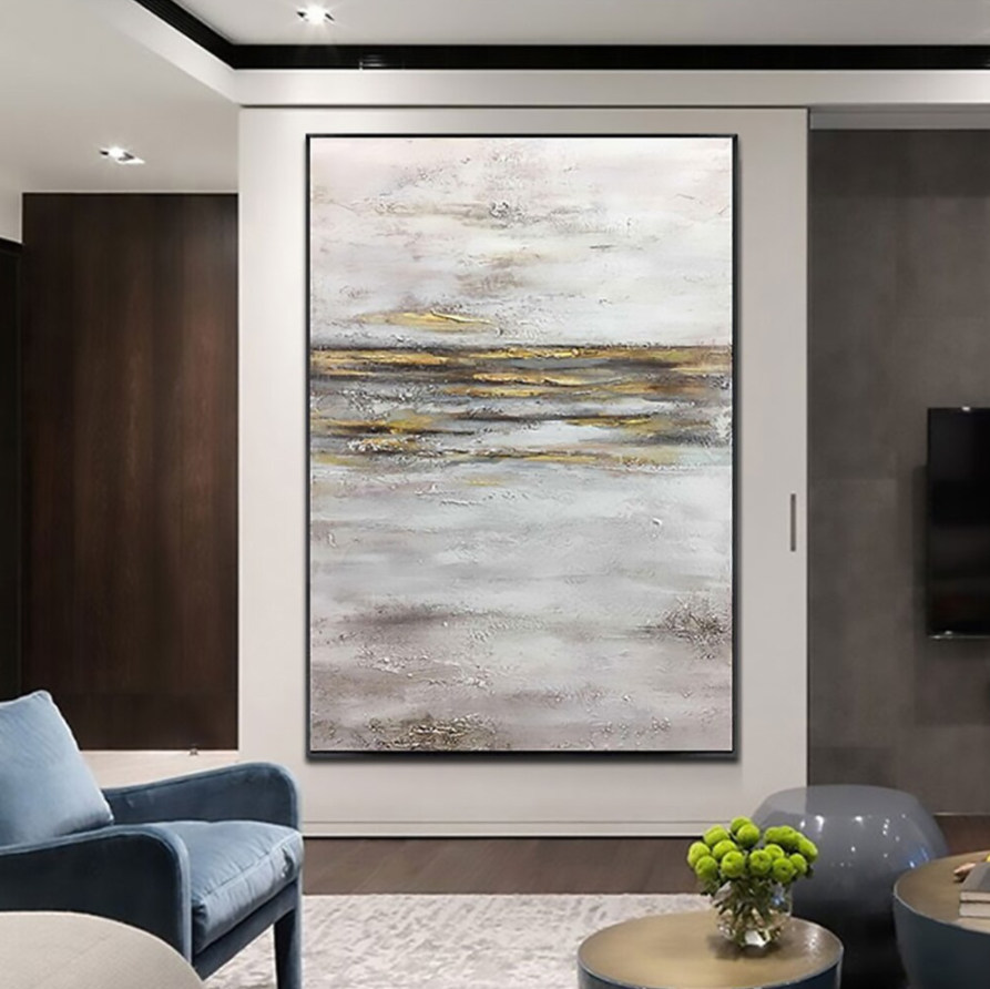 Luxury Hand Painted Gold Leaf Wall Art