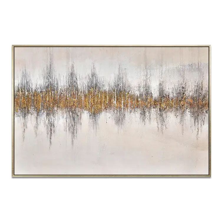 Modern Hand Painted Gold Leaf Abstract