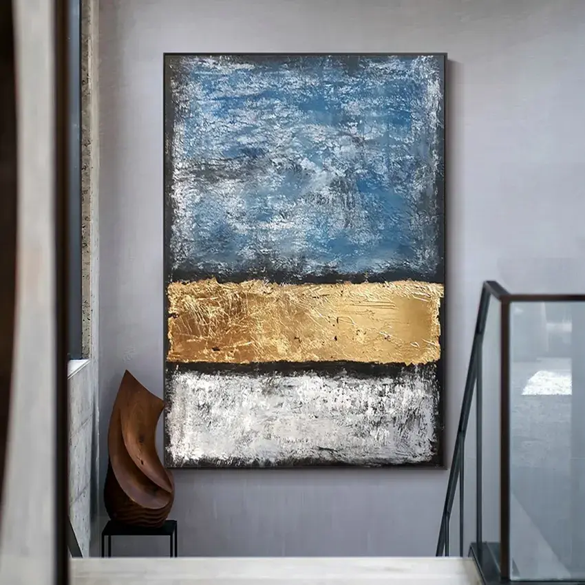 Abstract Hand Painted Gold Oil Painting