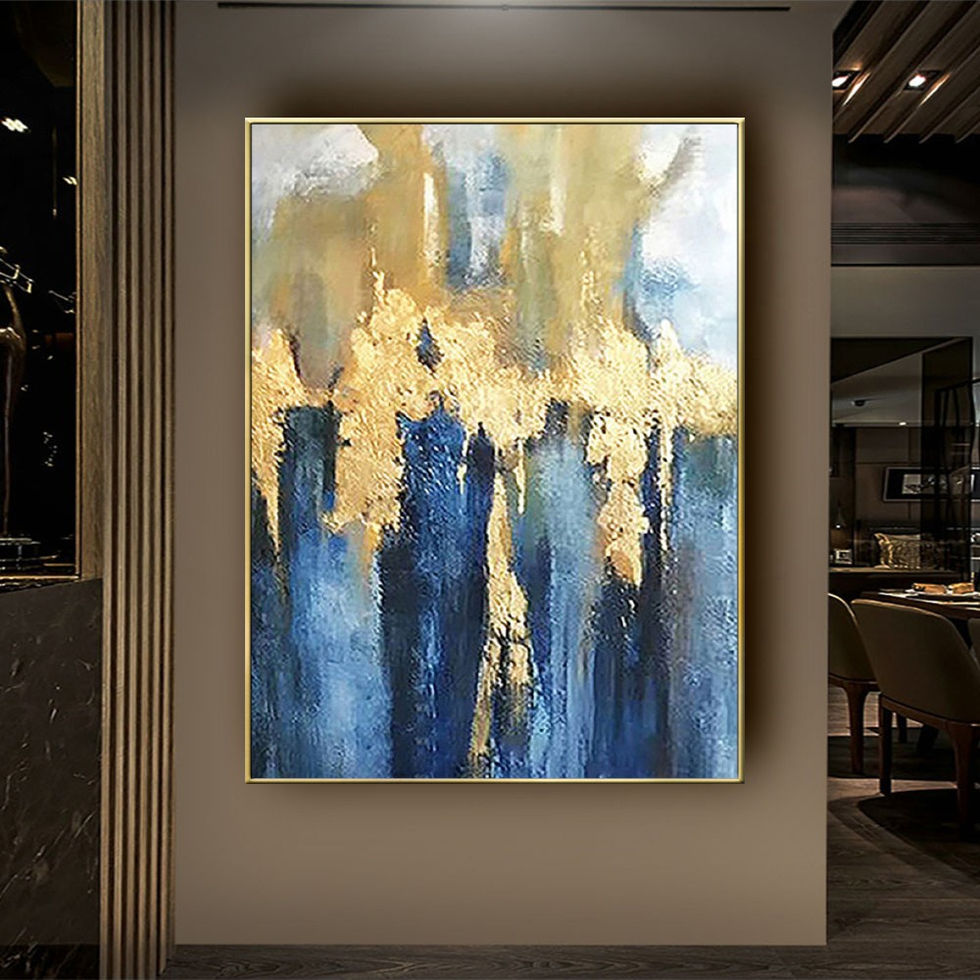 Luxury Hand Painted Gold Leaf Wall Art
