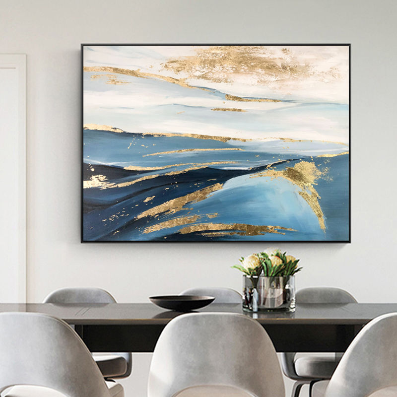 Abstract 100% Hand Painted Gold Wall Art