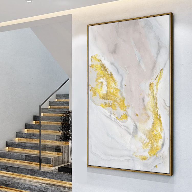 Abstract 100% Hand Painted Gold Wall Art