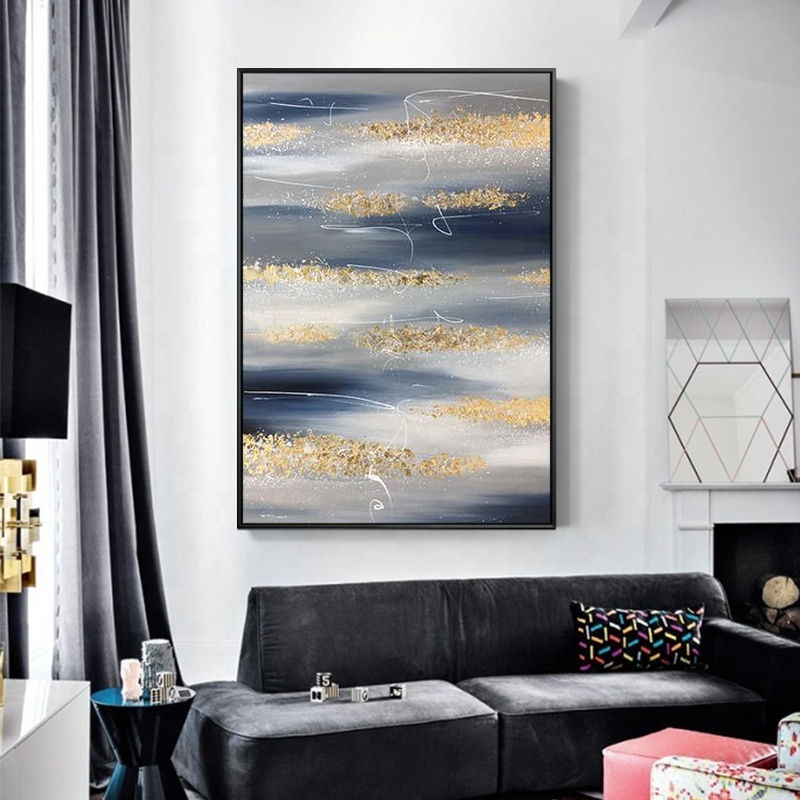 Abstract 100% Hand Painted Gold Wall Art