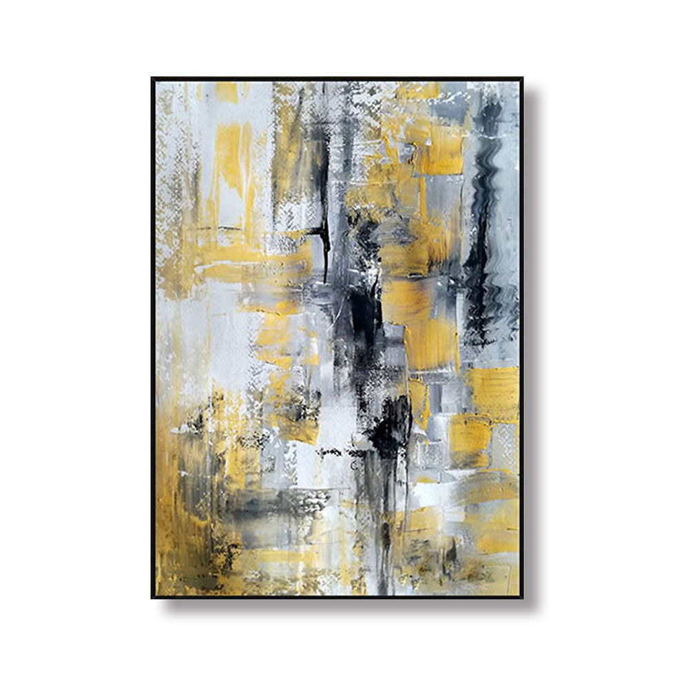 Abstract 100% Hand Painted Gold Wall Art