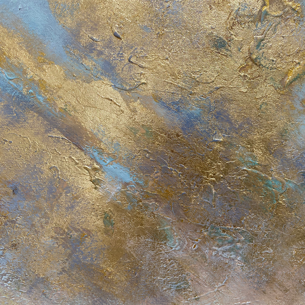 Abstract 100% Hand Painted Gold Wall Art