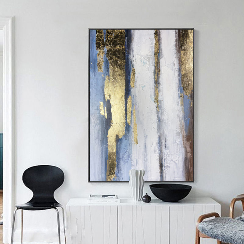 Elegant Hand Painted Gold Leaf Wall Art