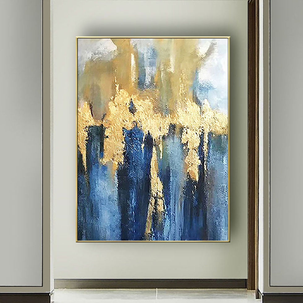 Luxury Hand Painted Gold Leaf Wall Art