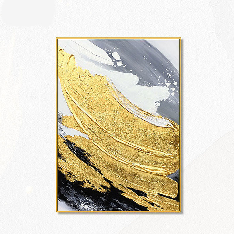 Large Hand Painted Gold Canvas Art