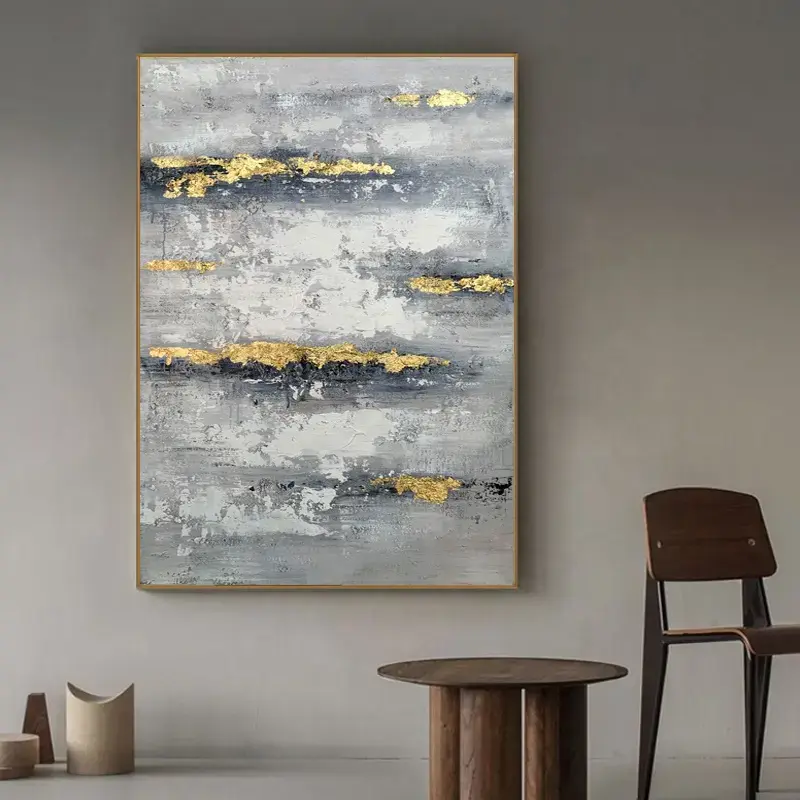 Large Textured Hand Painted Gold Wall Art