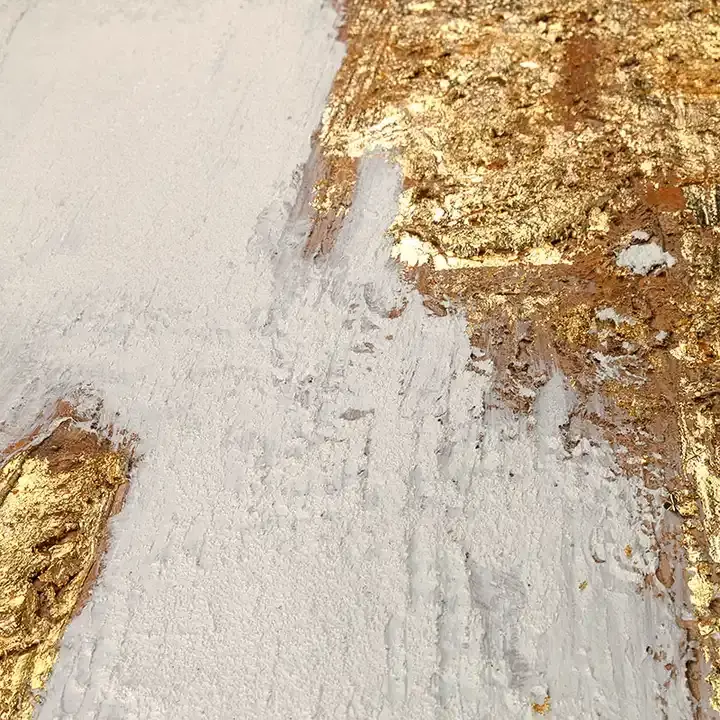 Modern Gold Leaf Textured Canvas Art
