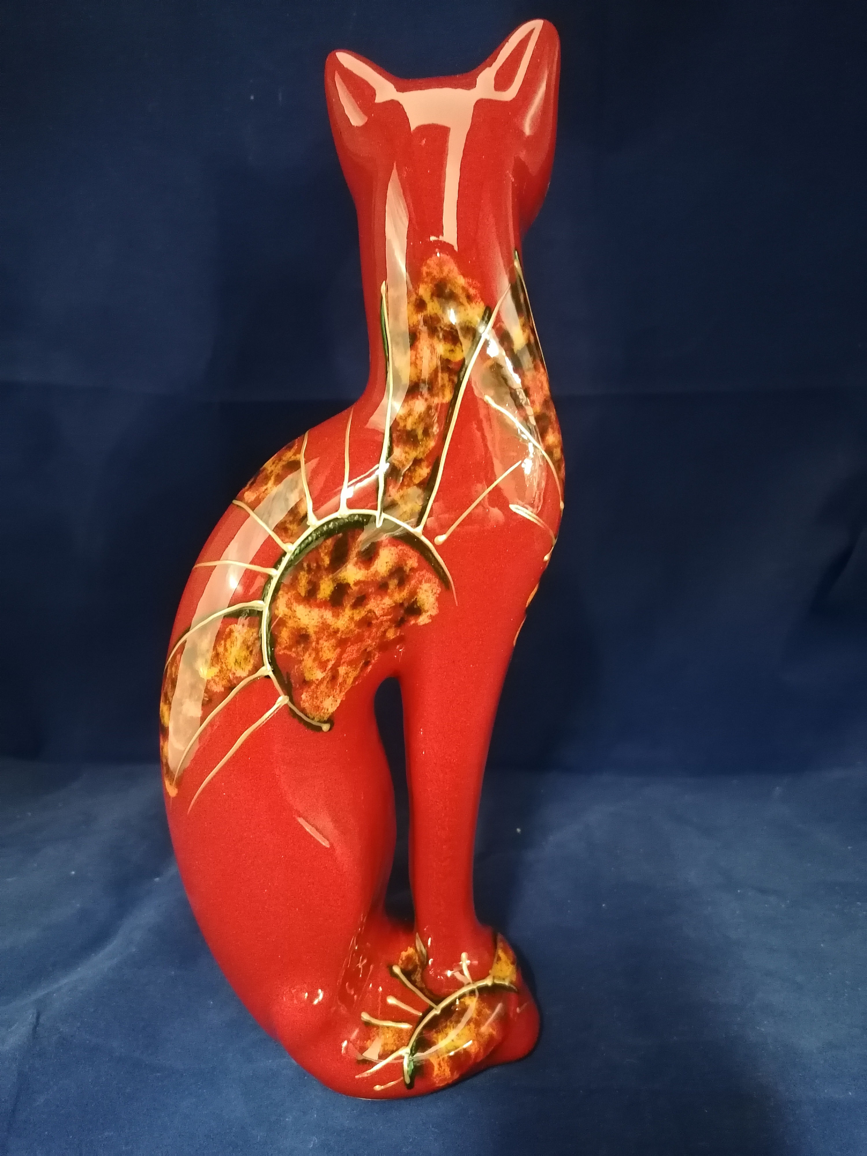 29cm handpainted deco cat absolutely stunning