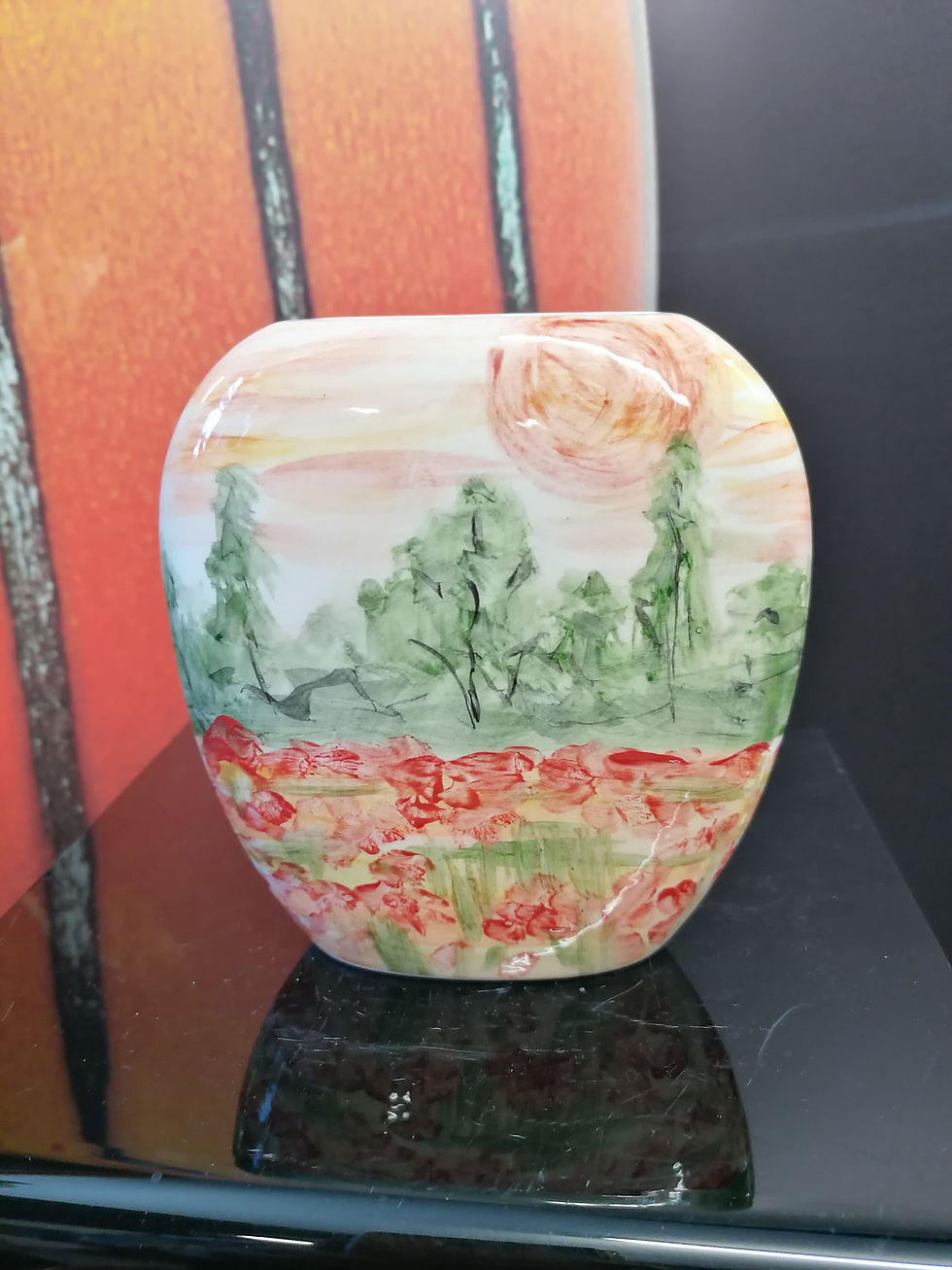 Thumbnail: 12cm vase Homage to Monet Watercolour style impressionistic