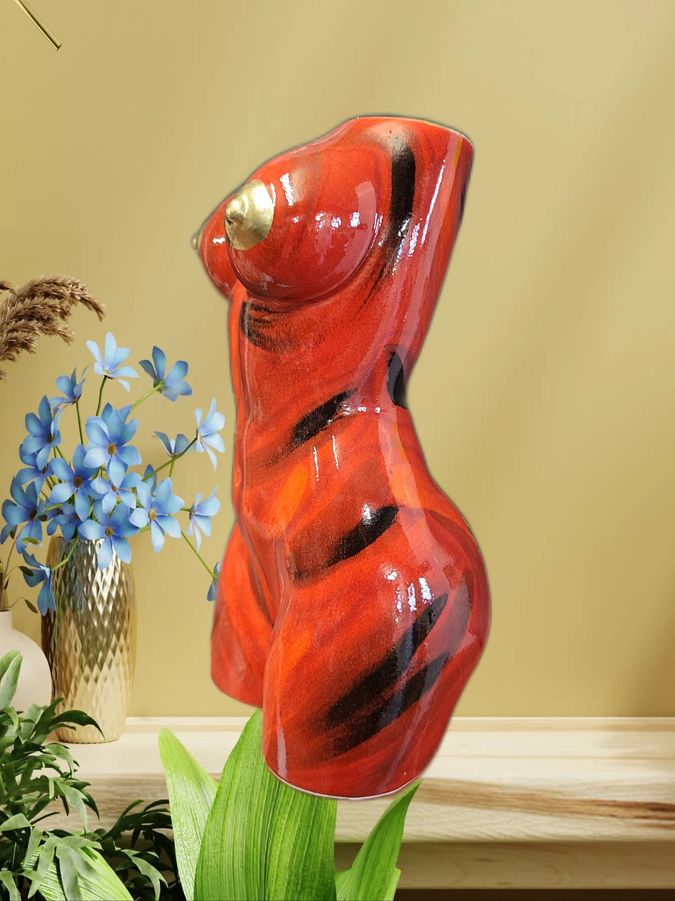 Thumbnail: Lovely 26cm hand painted vase celebrating the female form