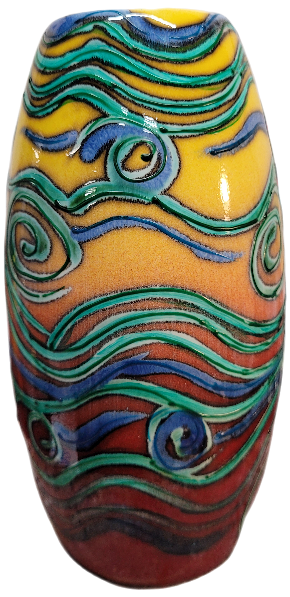 Thumbnail: Stunning 17cm vase abstract design with tactile detail 