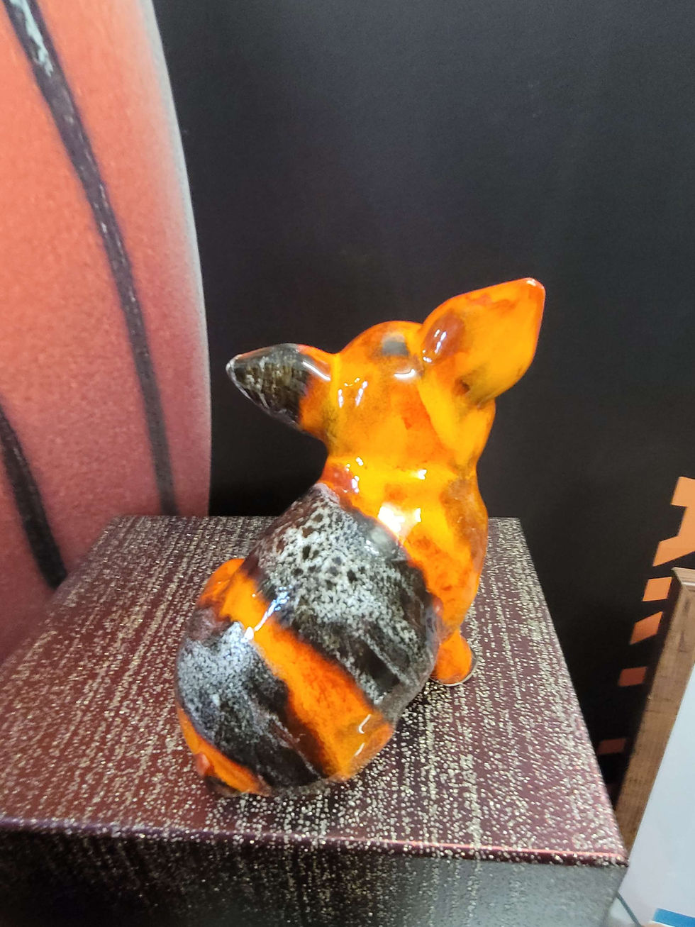 Thumbnail: Handpainted pig 5ins tall 7.5 length a veautuful ornament.