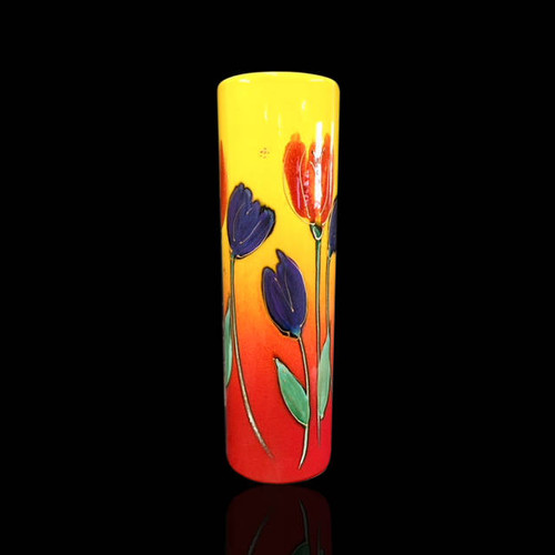 Tulips Cylinder Vase 27cm Anita Harris Pottery