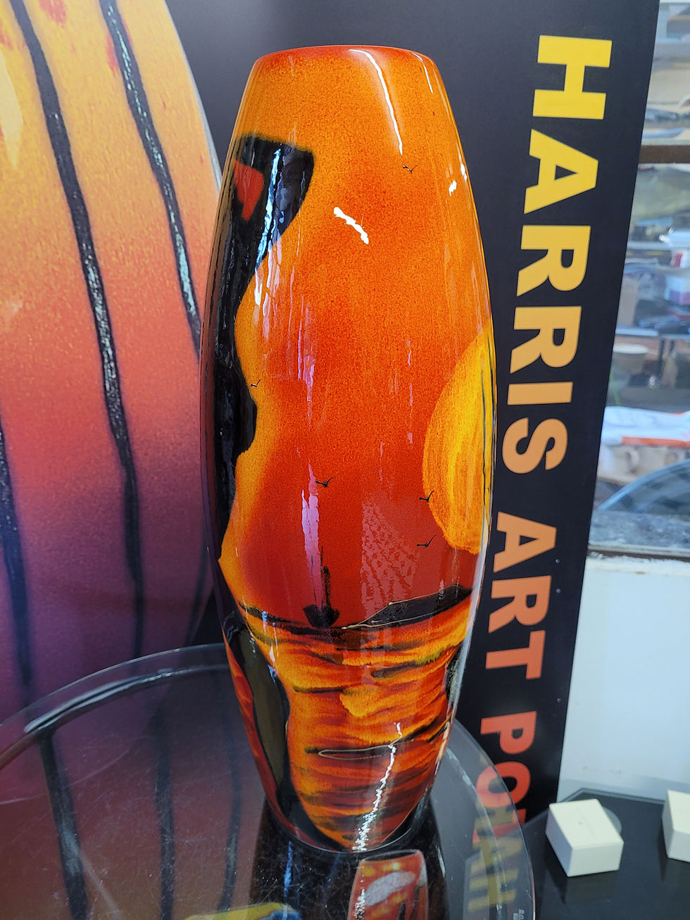 Thumbnail: Very large 50cm vase handpainted featuring a stunning female form 
