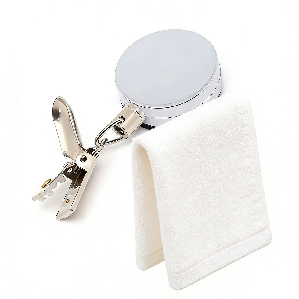 Thumbnail: Self-Adhesive Retractable Towel Holder with Automatic Grip