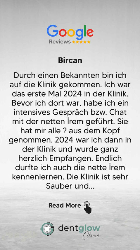 Durch einen Bekannten bin ich auf die Klinik gekommen. Ich war das erste Mal 2024 in der Klinik. Bevor ich dort war, habe ich ein intensives Gespräch bzw. Chat mit der netten İrem geführt. Sie hat mir alle ? aus dem Kopf genommen. 2024 war ich dann in der Klinik und wurde ganz herzlich Empfangen. Endlich durfte ich auch die nette İrem kennenlernen. Die Klinik ist sehr Sauber und Modern eingerichtet. Das Ärzteteam und das ganze Personal sind sehr nett und zuvorkommend. Ich war 2025 wieder dort und muss noch ein weiteres Mal hin zur endgültigen Beendung meiner Behandlung. Im großen und Ganzen kann ich nur sagen, eine super Klinik und ein sehr gutes Team. Fazit die Klinik kann ich nur empfehlen.