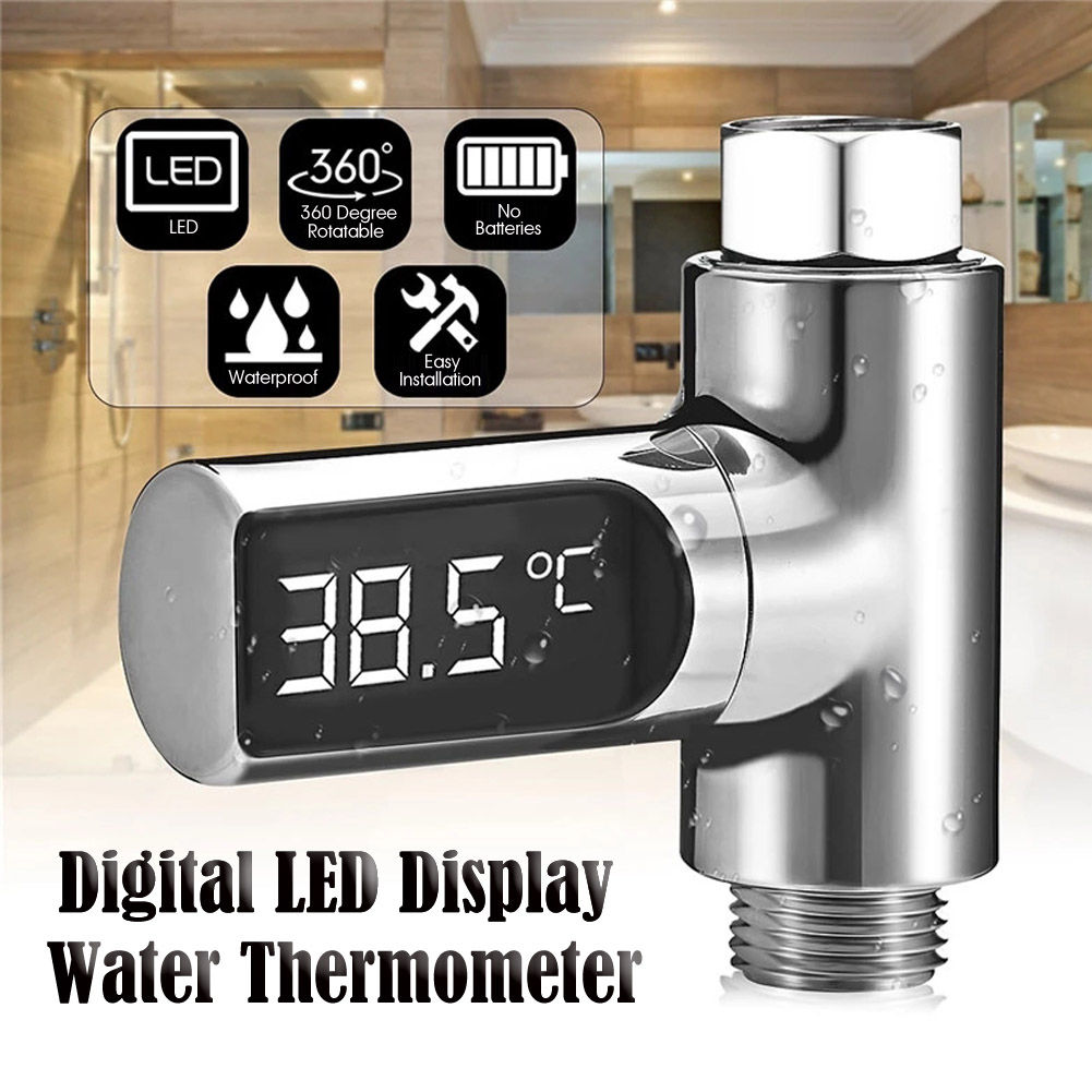 LED Shower Thermometer with Real-Time Temperature Display