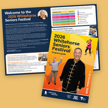 Seniors festival program guide design for Whitehorse City Council