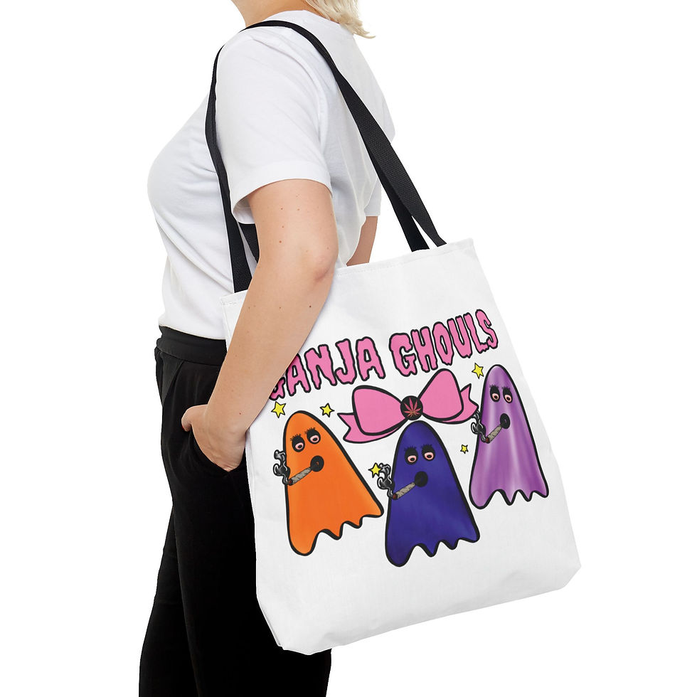 Thumbnail: Whimsical Ganja Ghouls Tote Bag