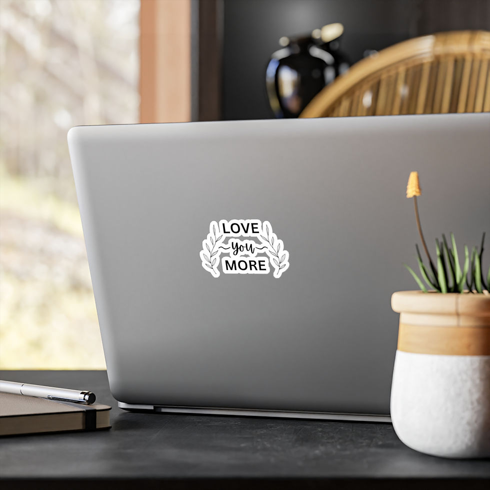Thumbnail: Love You More Kiss-Cut Vinyl Sticker