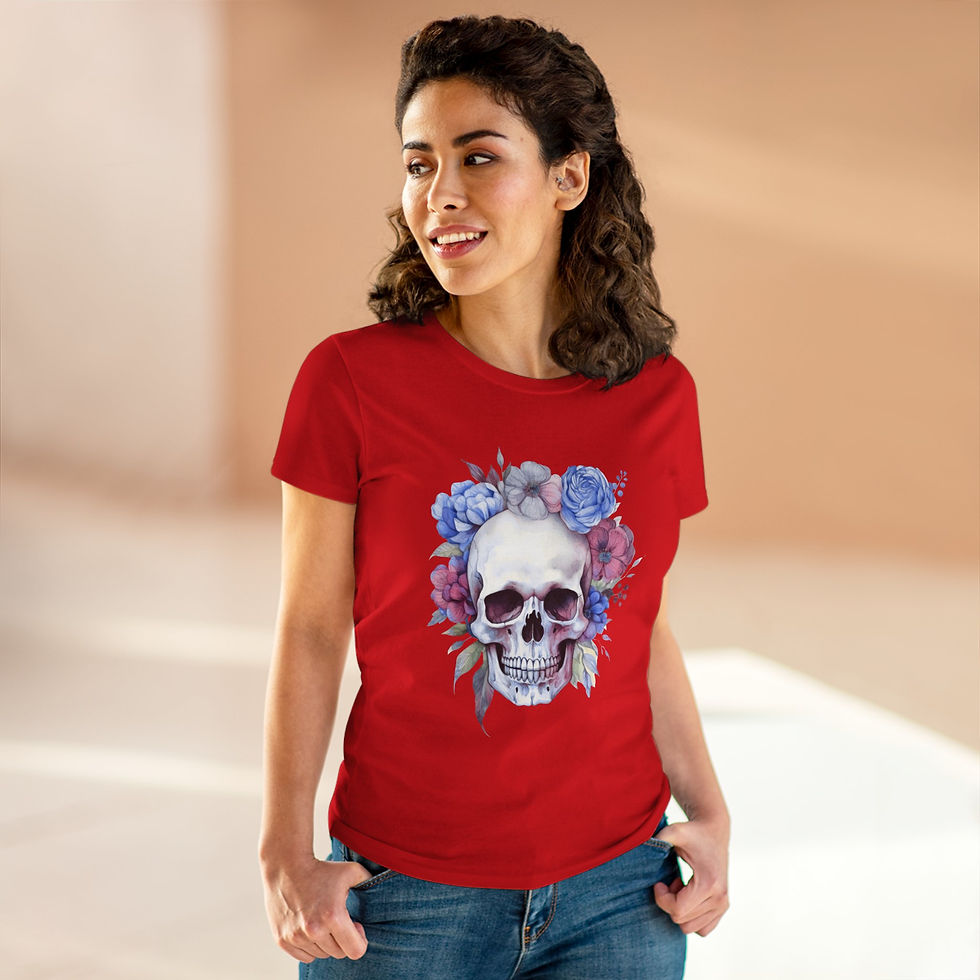 Thumbnail: Floral Skull Women's Tee 