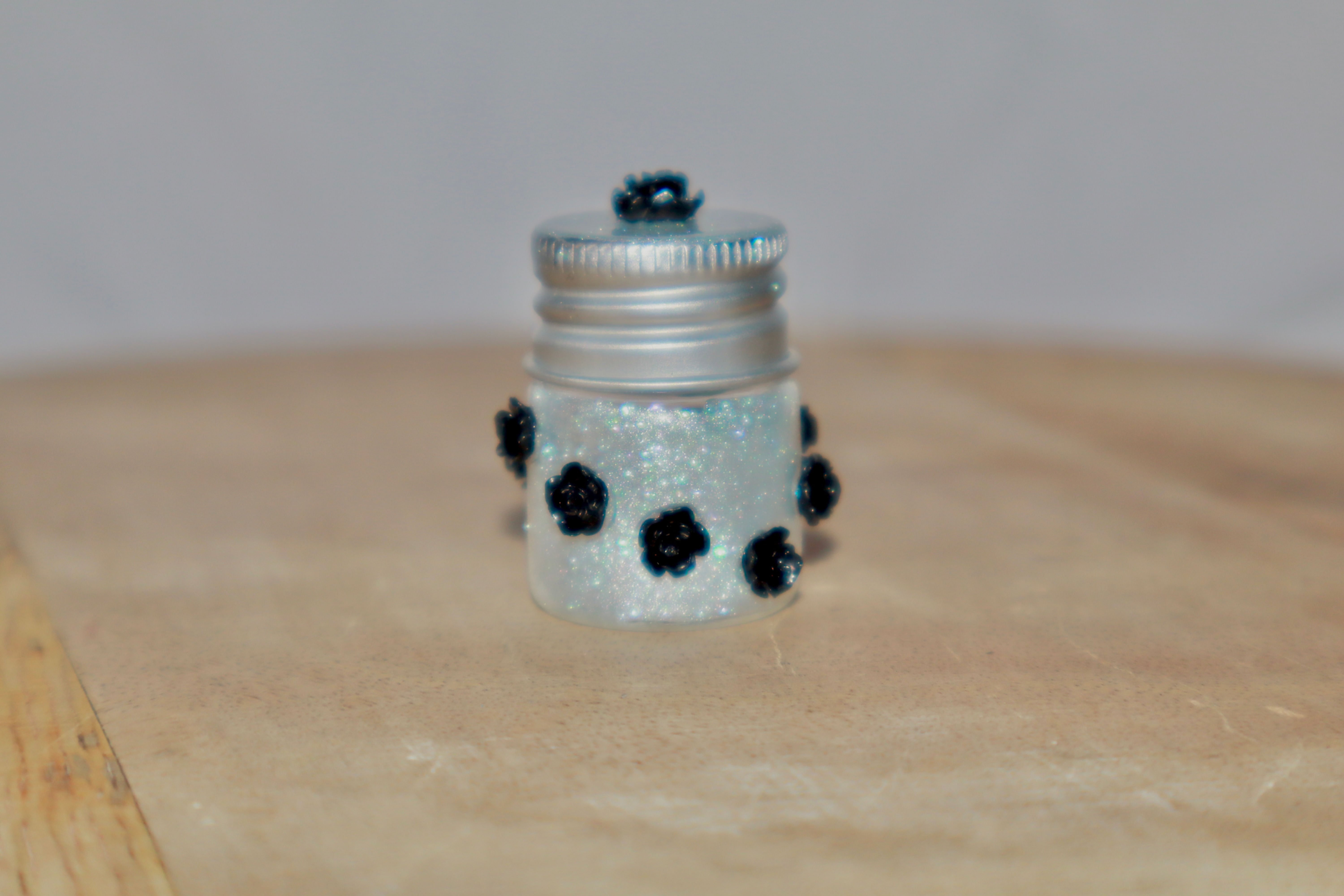 Dab Jar - Black / Glitter Floral