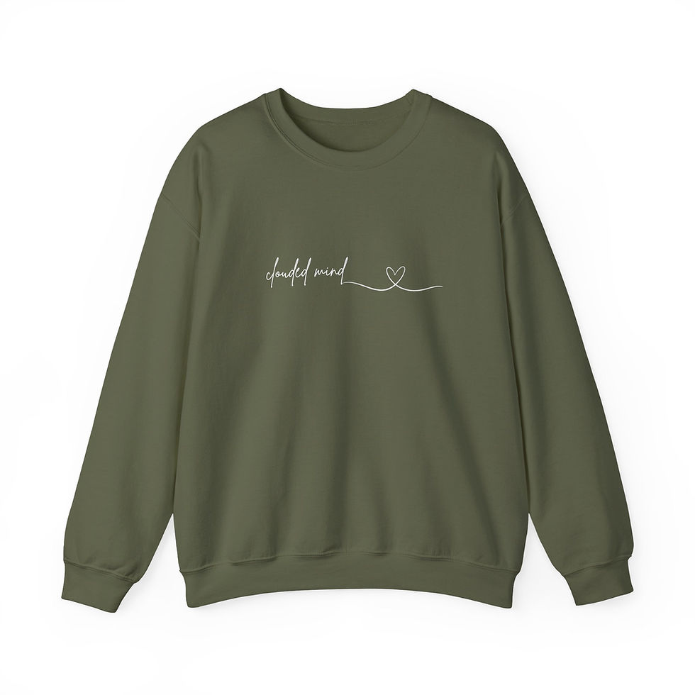 Thumbnail: "Clouded mind" Minimal Script (White font) Sweatshirt