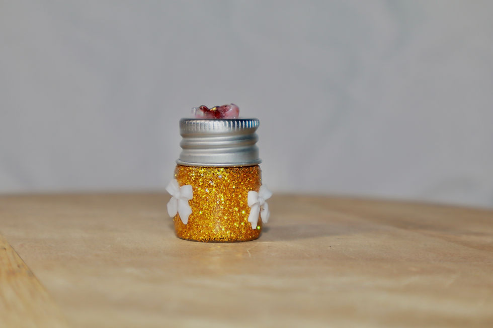 Thumbnail: Dab Jar - Glitter Gold / White Bow