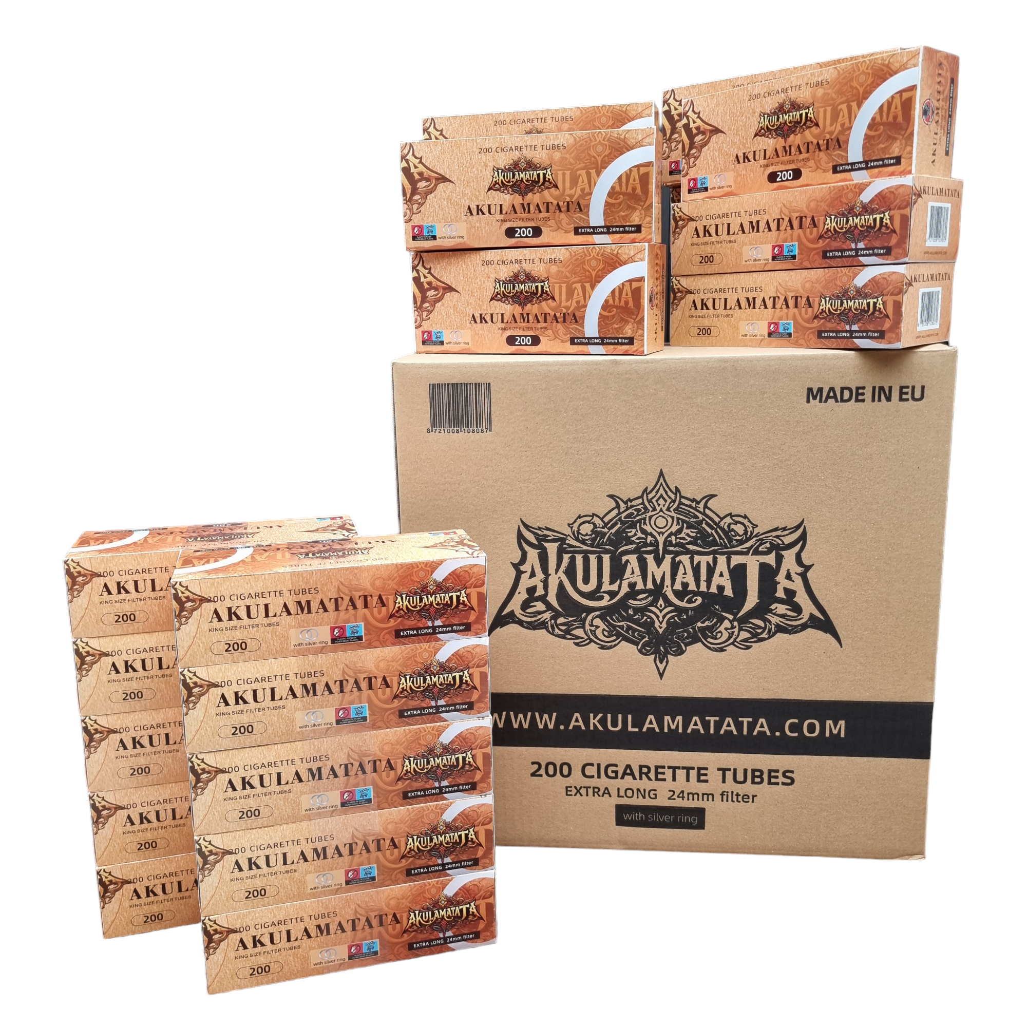 AKULAMATATA X-Long Silver Ring Tubes 100 Boxes Bundle €138.00