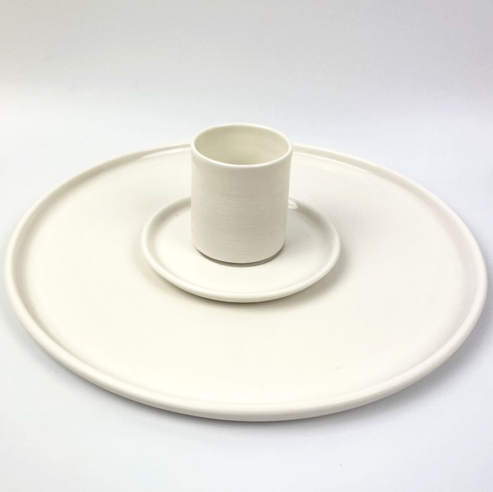 Miniature : Ensemble tasse et soucoupe en porcelaine "vagues"