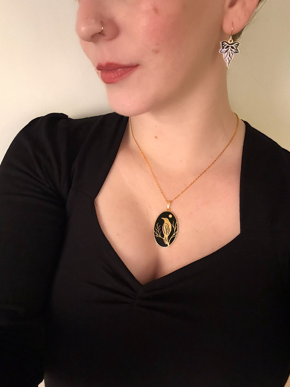 Thumbnail: Raven and Moon Necklace 