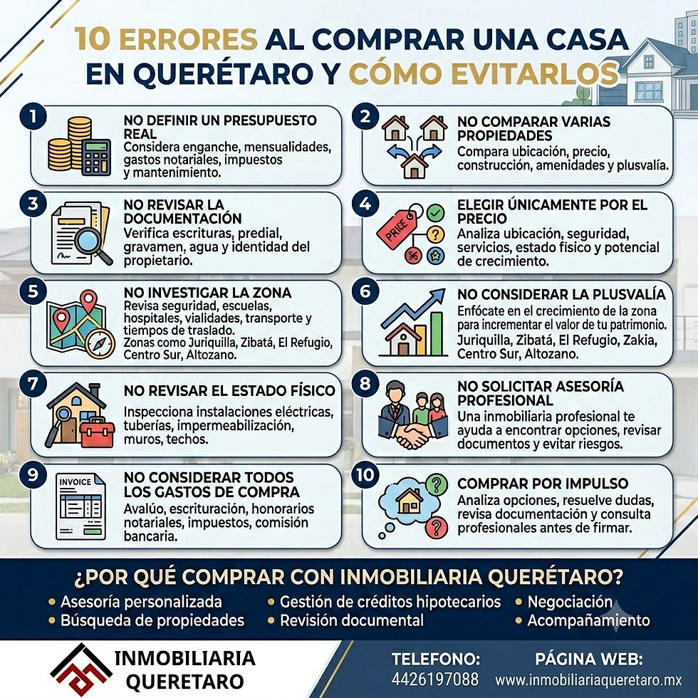 10 Errores al Comprar una Casa en Querétaro y Cómo Evitarlos