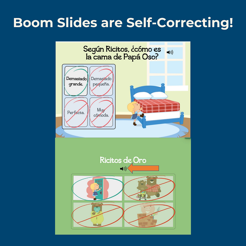 Miniatura: Examples of digital slides for the Spanish resource Goldilocks and The Three Bears.