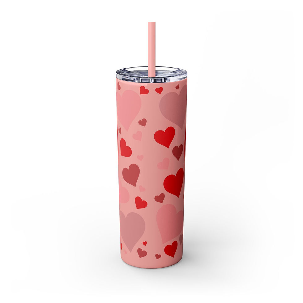 Thumbnail: Mama Love (Valentines) Skinny Tumbler with Straw, 20oz