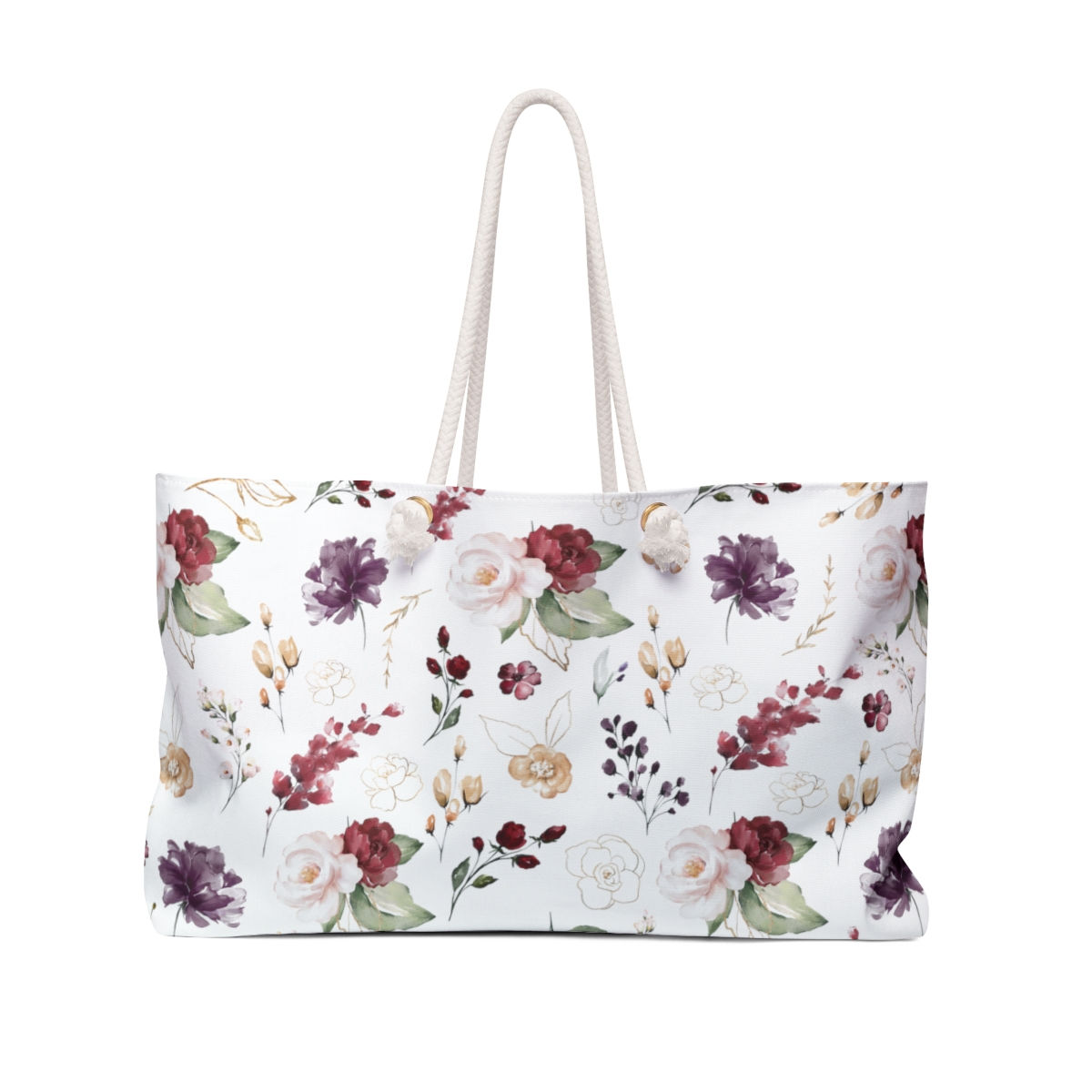 "Floral with a Kiss of Gold" Weekender Bag
