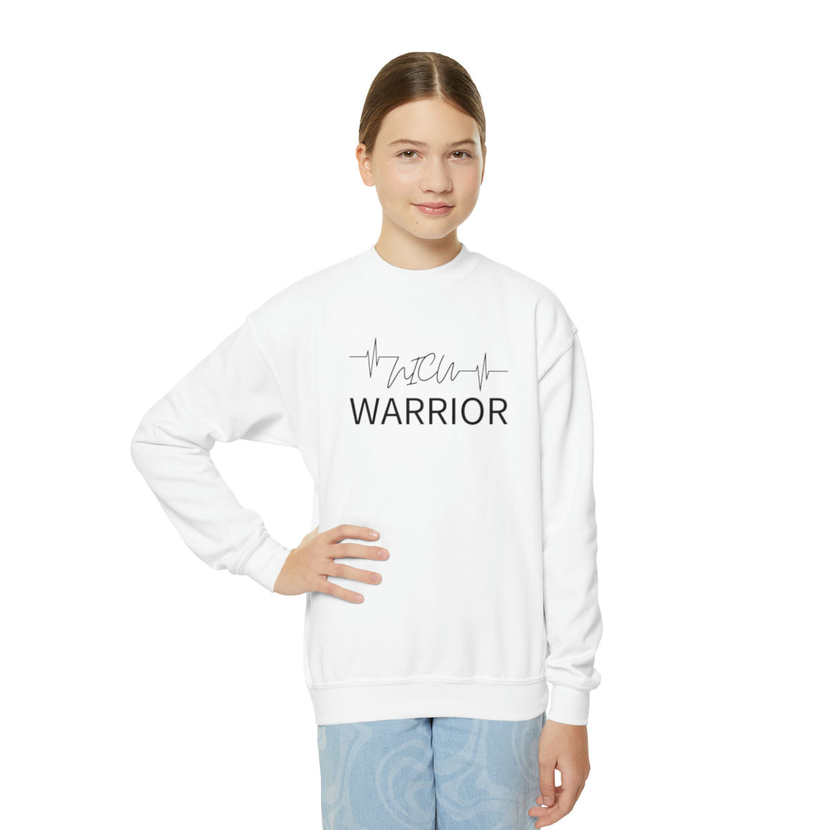 "NICU Warrior" Youth Crewneck Sweatshirt
