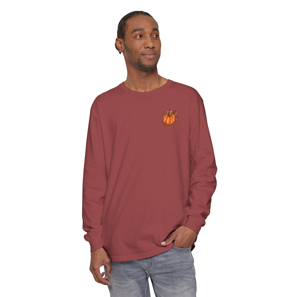 Thumbnail: "Pumpkin Spice & Everything Nice" Unisex Garment-dyed Long Sleeve T-Shirt