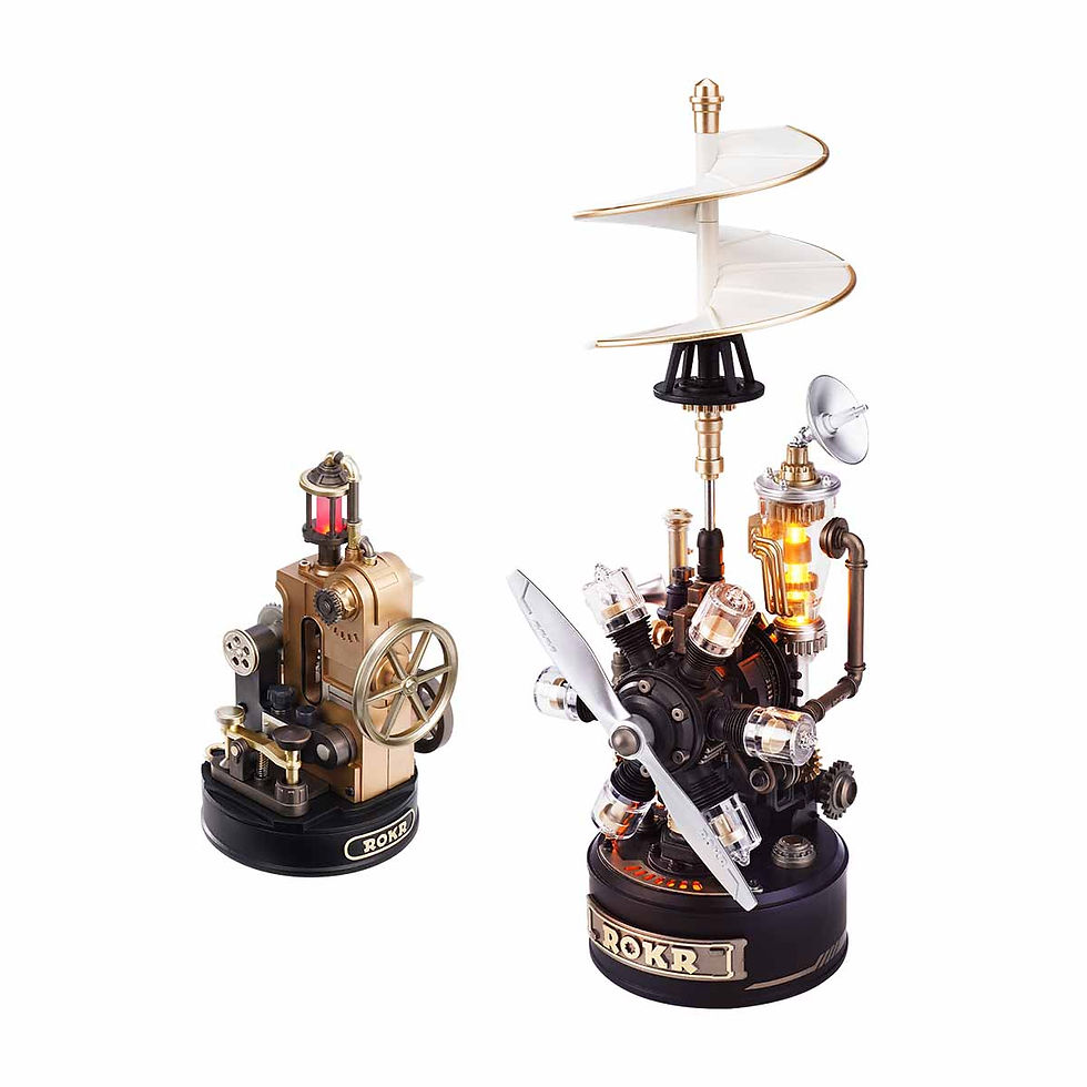 Thumbnail: ROKR Morse Telegraph mechanical set with exposed gears and functional telegraph mechanism